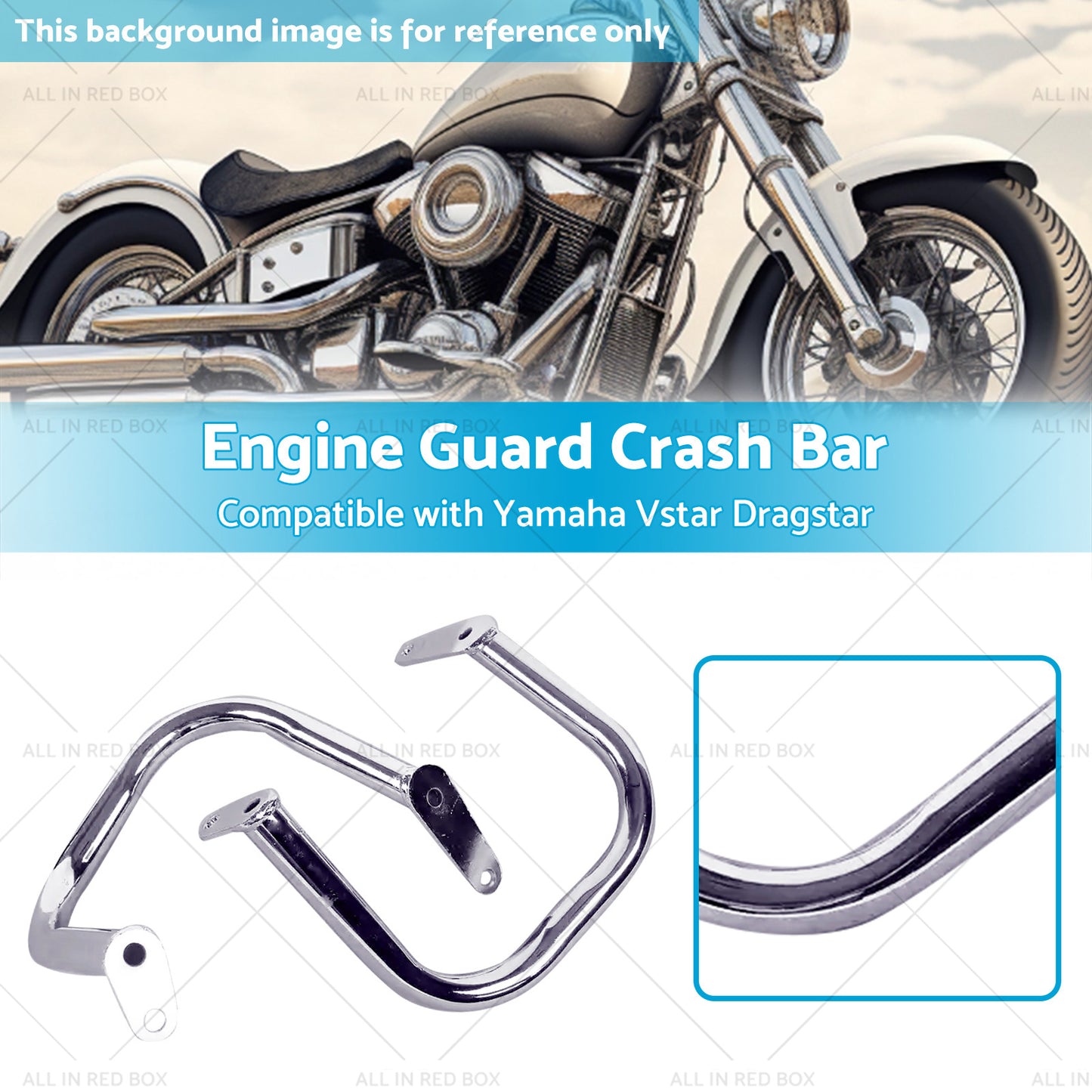 {{ Engine Guard Highway Crash Bar Chrome For Yamaha V-Star XVS400 XVS650 1998-2016 }} - Buy Car Parts Online at {{ Kaka Auto Parts }}.