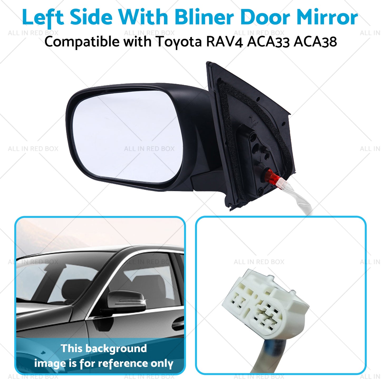 {{ Left Side With Bliner Door Mirror Suitable for Toyota RAV4 ACA33 ACA38 08-12 }} - Buy Car Parts Online at {{ Kaka Auto Parts }}.