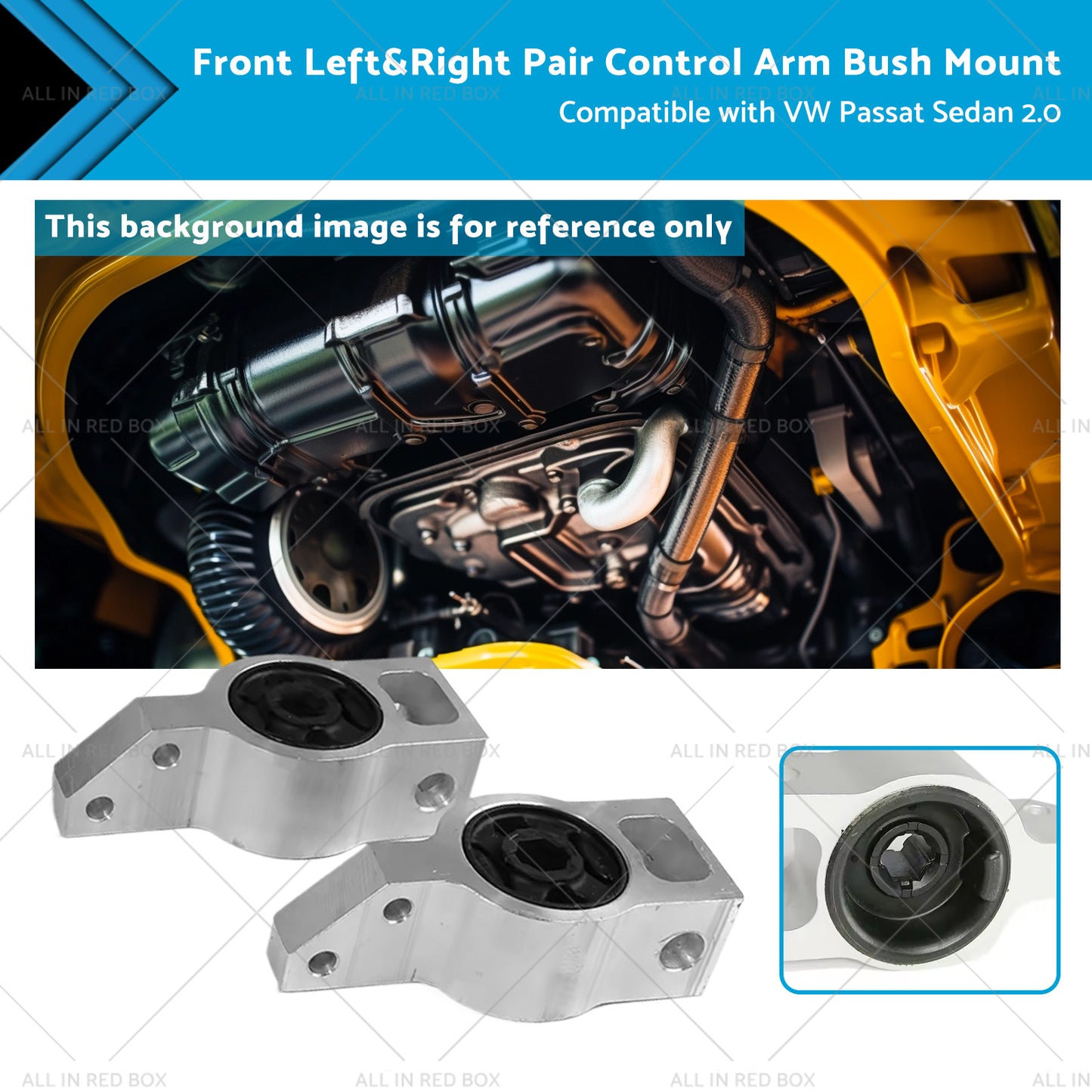 {{ Front Left and Right Pair Control Arm Bush Mount Suitable for VW Passat Sedan 2. 0 }} - Buy Car Parts Online at {{ Kaka Auto Parts }}.