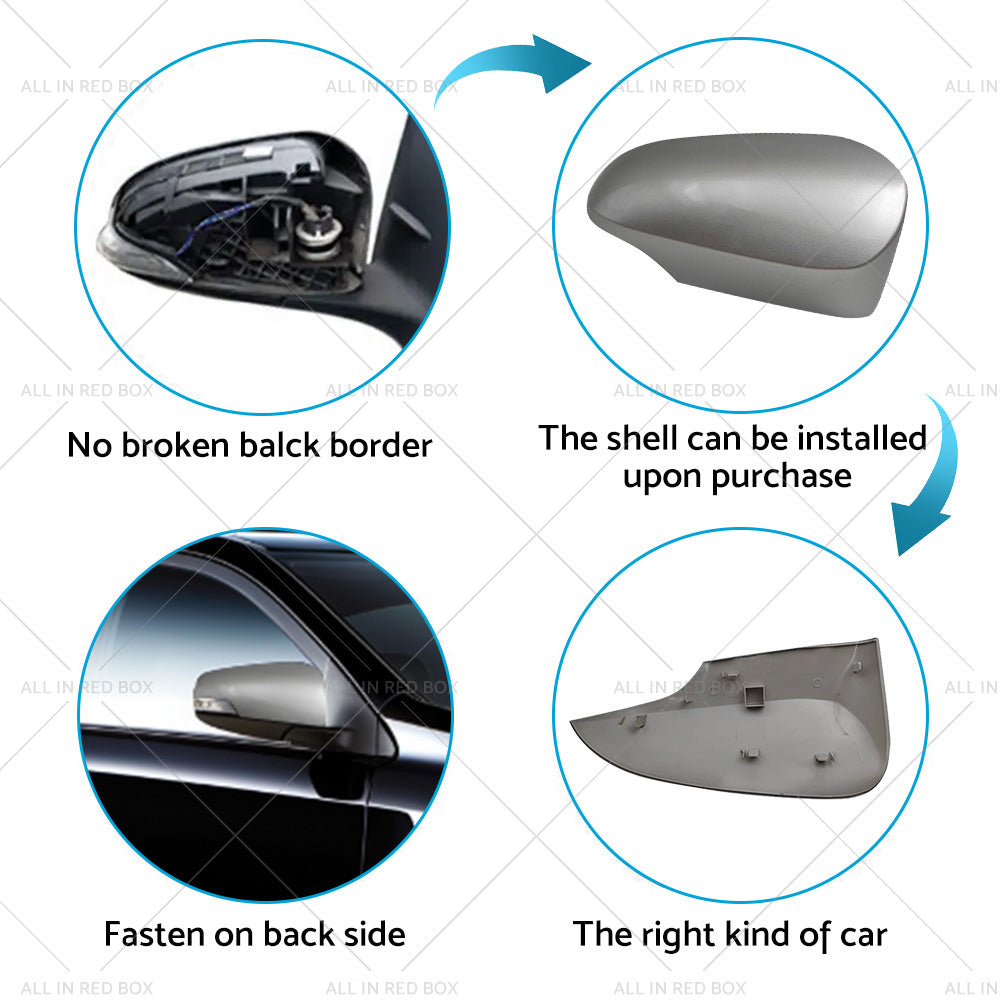 {{ Right Mirror Cover Cap Suitable for Toyota Corolla 12-18 Silver 1F7 RH Side }} - Buy Car Parts Online at {{ Kaka Auto Parts }}.