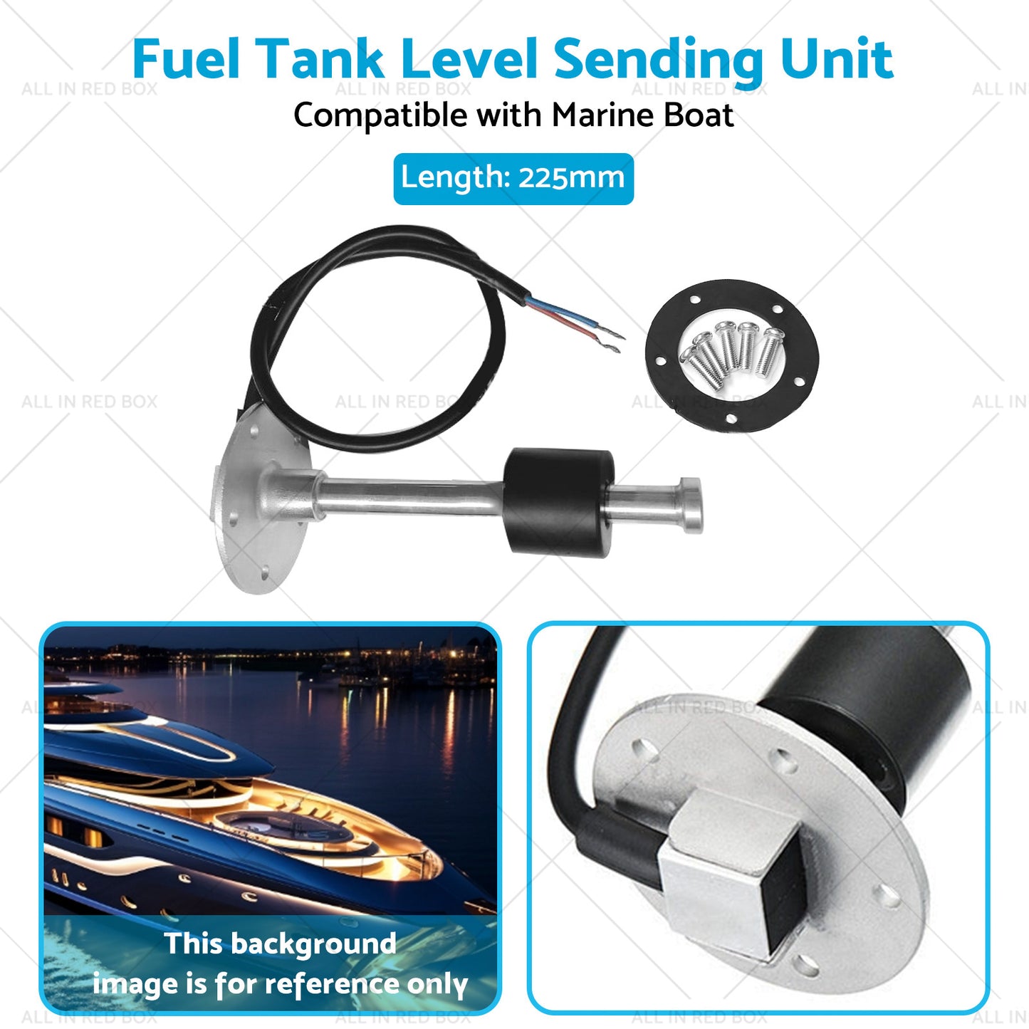 225mm Marine Boat Water Sender Fuel Tank Level Sending Unit Sensor 240-33ohm