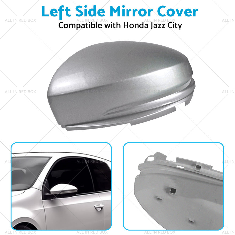 {{ Left Wing Mirror Cap Cover Suitable For Honda Jazz GK 15-18 City 14-18 LH Silver }} - Buy Car Parts Online at {{ Kaka Auto Parts }}.