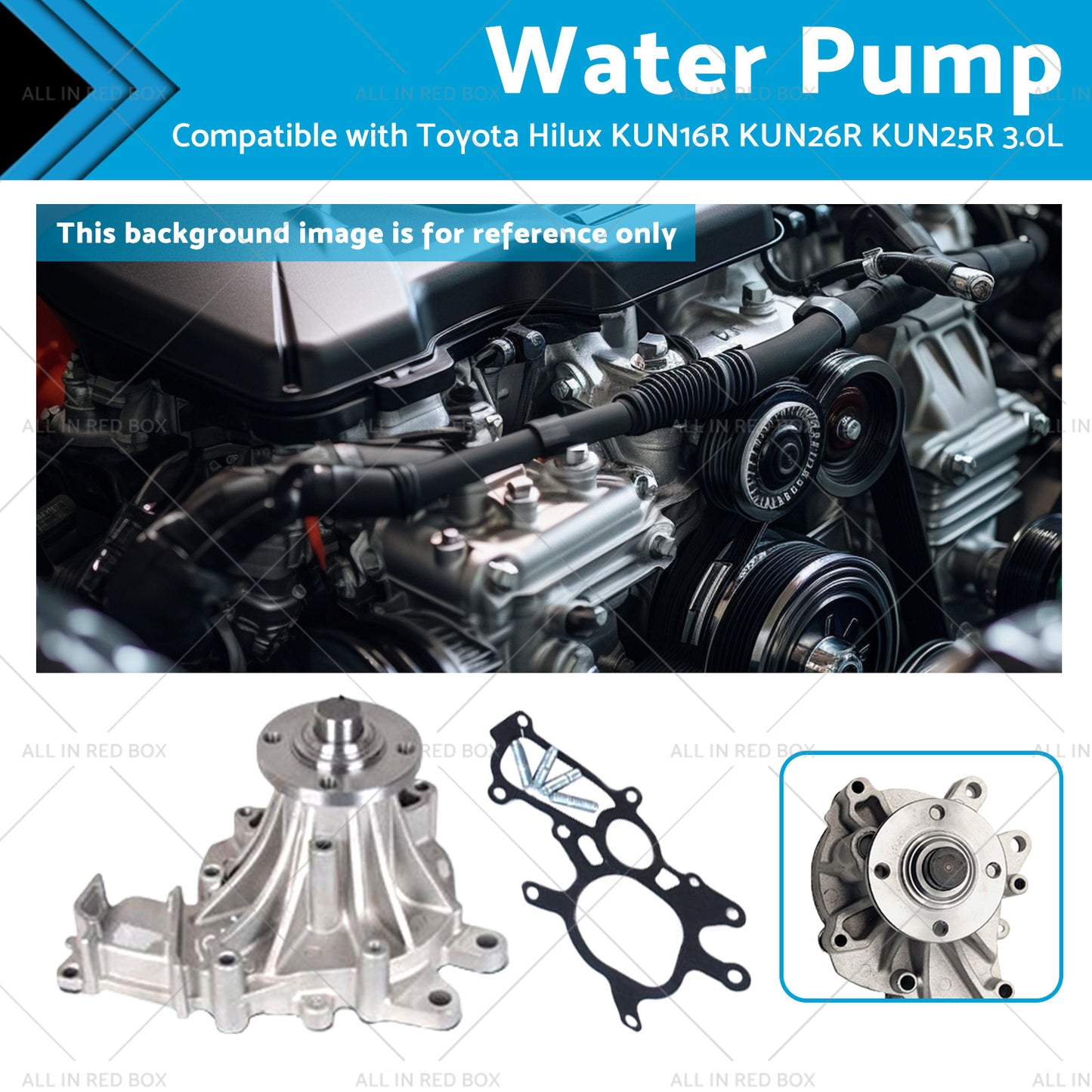 {{ 1KD-FTV Water Pump Suitable for Toyota Hilux KUN16R KUN26R KUN25R 3. 0L 05-13 }} - Buy Car Parts Online at {{ Kaka Auto Parts }}.