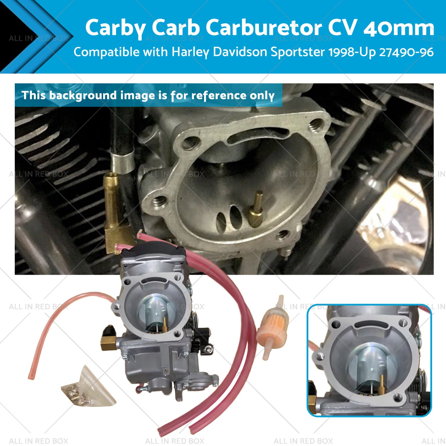 {{ Carby Carb Carburetor CV 40mm Fit For Harley Davidson Sportster 1998-Up 27490-96 }} - Buy Car Parts Online at {{ Kaka Auto Parts }}.