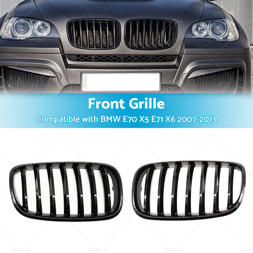 Front Bumper Kidney Grill Grille Gloss Suitable For BMW E70 X5 E71 X6 2007-2013