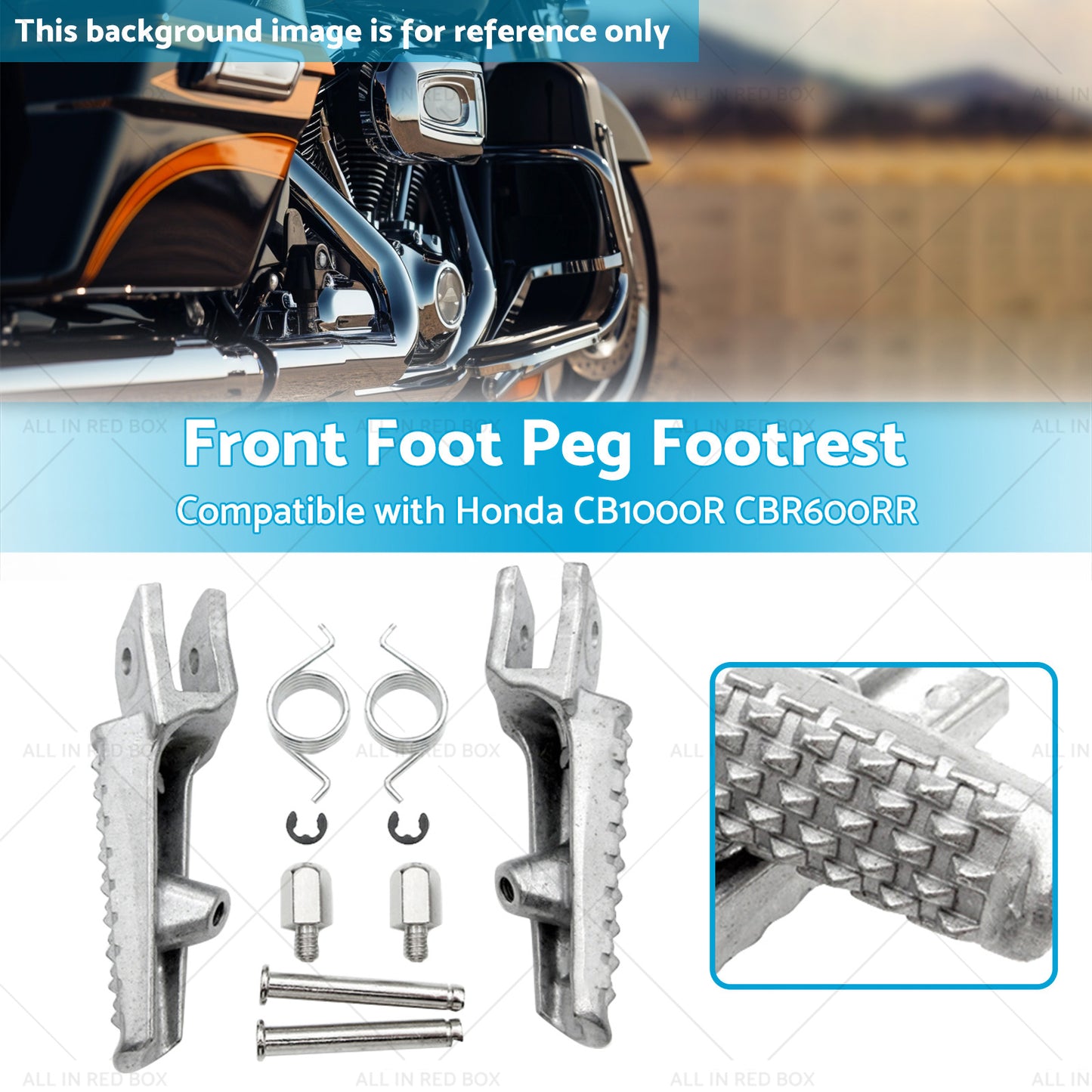 {{ Front Foot Peg Footrest Silver Suitable For Honda CB1000R CBR600RR CBR1000RR }} - Buy Car Parts Online at {{ Kaka Auto Parts }}.