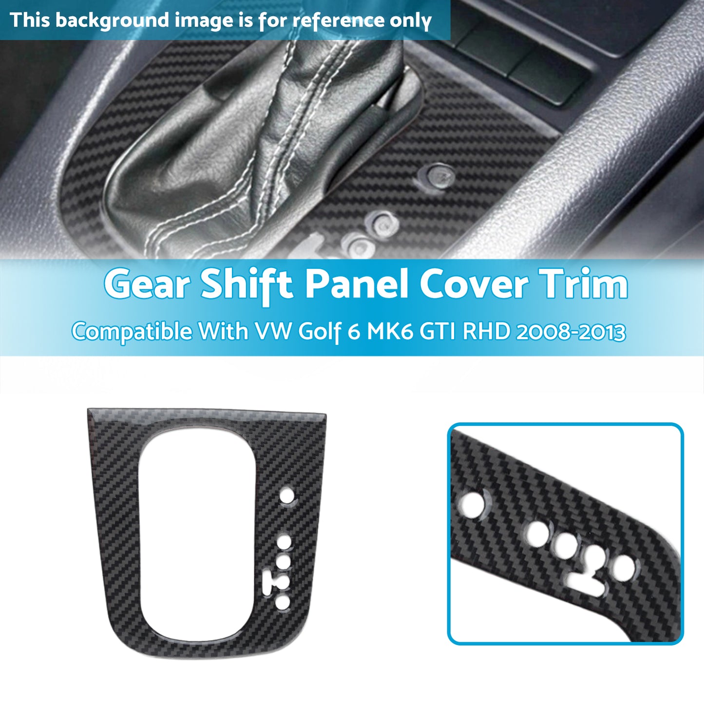 {{ Carbon Gear Shift Panel Cover Trim Suitable For VW Golf 6 MK6 GTI RHD 2008-2013 }} - Buy Car Parts Online at {{ Kaka Auto Parts }}.