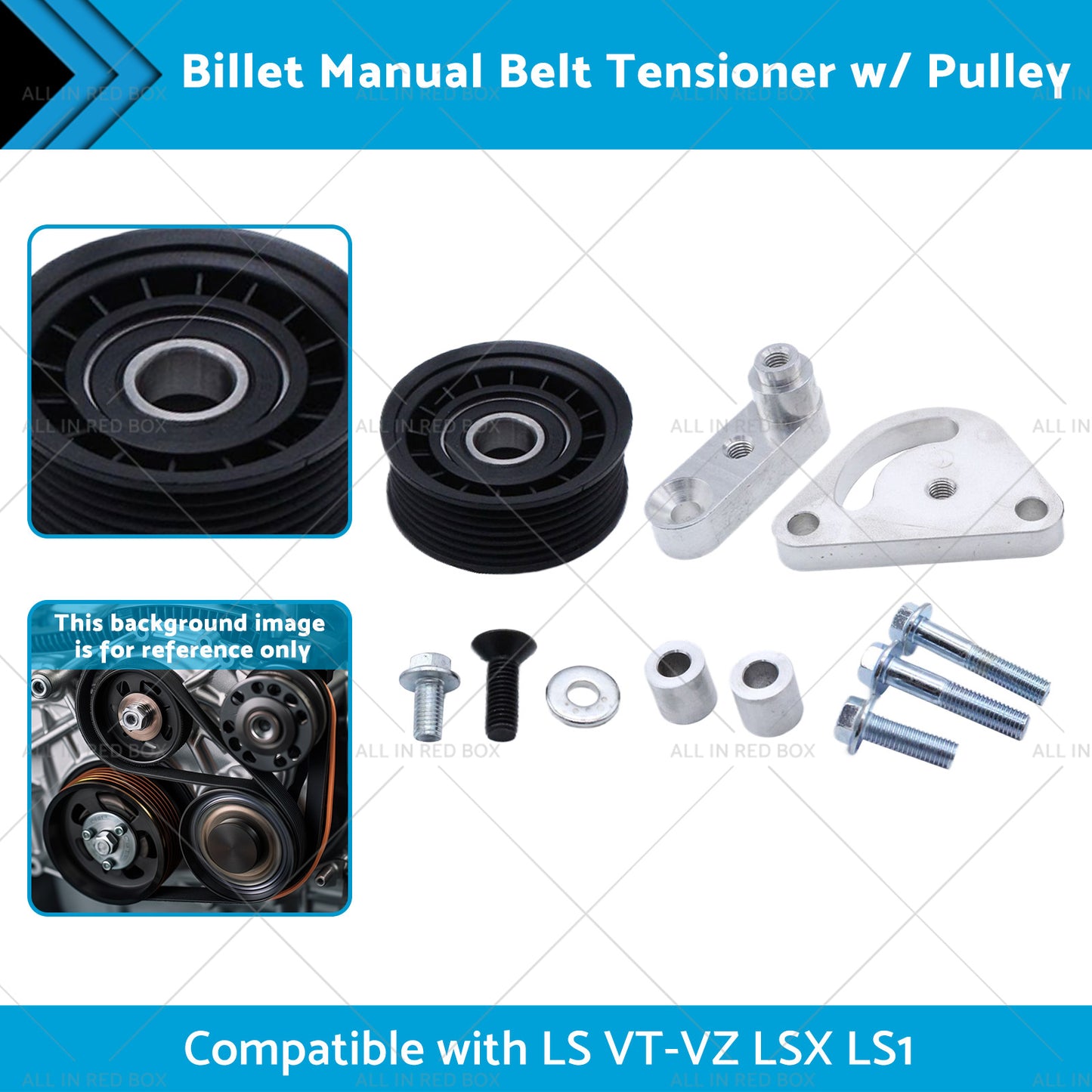 {{ Billet Manual Belt Tensioner w or Pulley Suitable for 98-06 LS VT-VZ LSX LS1 }} - Buy Car Parts Online at {{ Kaka Auto Parts }}.