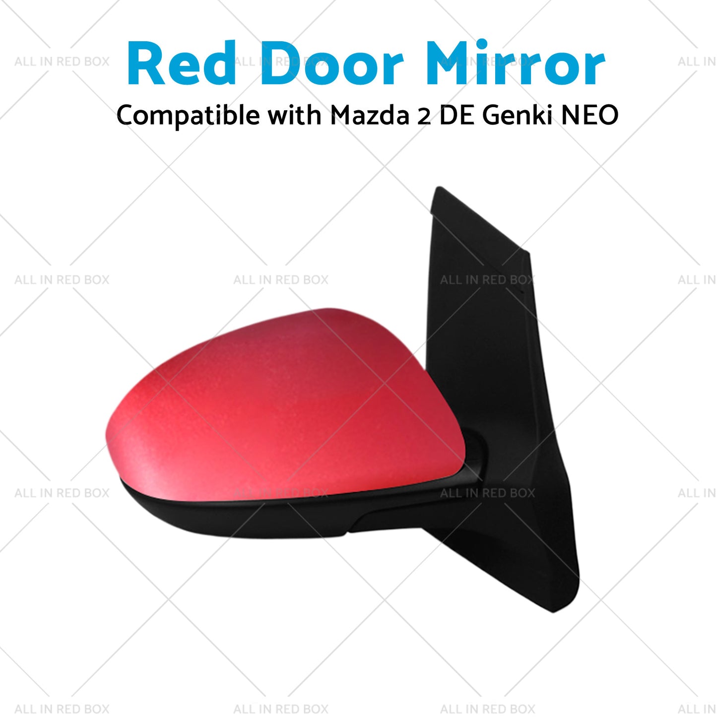 {{ Left Side Red Door Mirror Suitable for Mazda 2 DE NEO MAXX Genki 2007-2014 }} - Buy Car Parts Online at {{ Kaka Auto Parts }}.