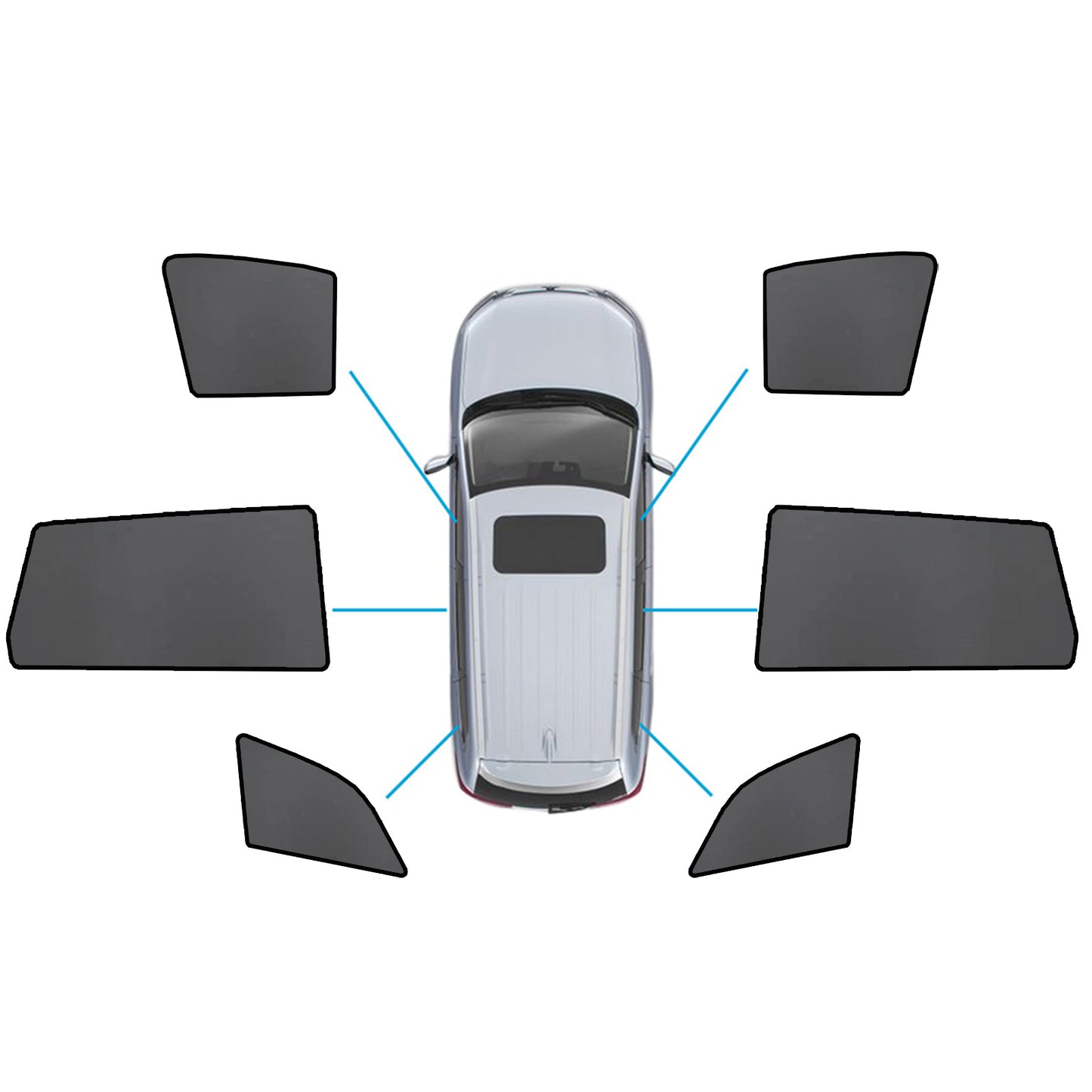 Magnetic Mesh Sun Blind Shades Suitable for Audi Q7 4LB 06-15 On Front/Rear