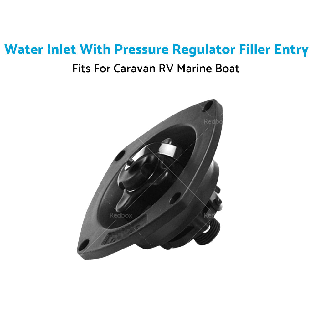 Black Water Inlet with Pressure Regulator Filler Entry Fits For Caravan RV Boat