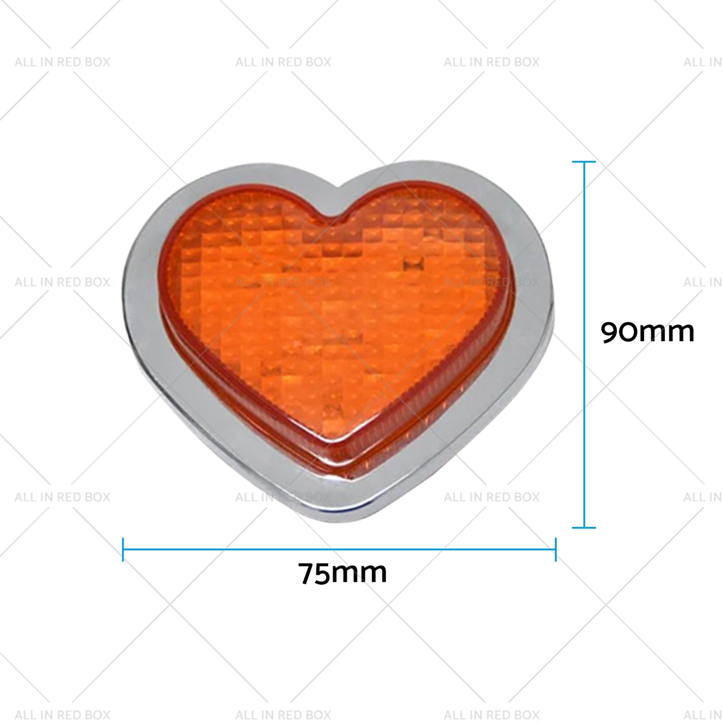 {{ Heart Pair 12V LED Side Marker Indicators Clear Flash Amber }} - Buy Car Parts Online at {{ Kaka Auto Parts }}.
