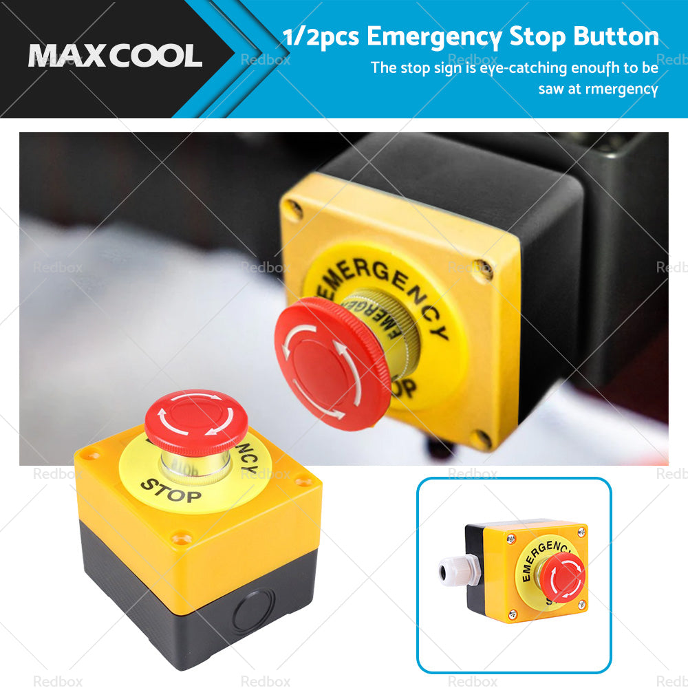 Emergency Stop Shut Off Push Buttons Switch 1NO 1NC e-stop Push Button AU