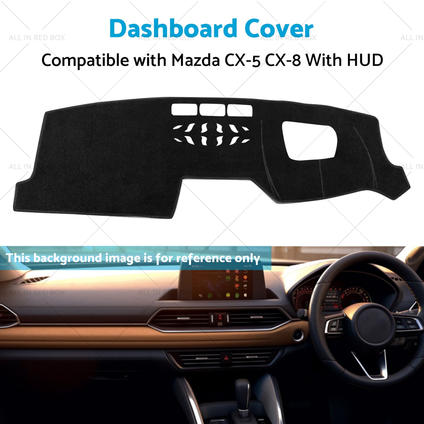 {{ Dash Mat Dashmat Dashboard Cover Suitable For Mazda CX-5 CX-8 With HUD 2017-2022 }} - Buy Car Parts Online at {{ Kaka Auto Parts }}.