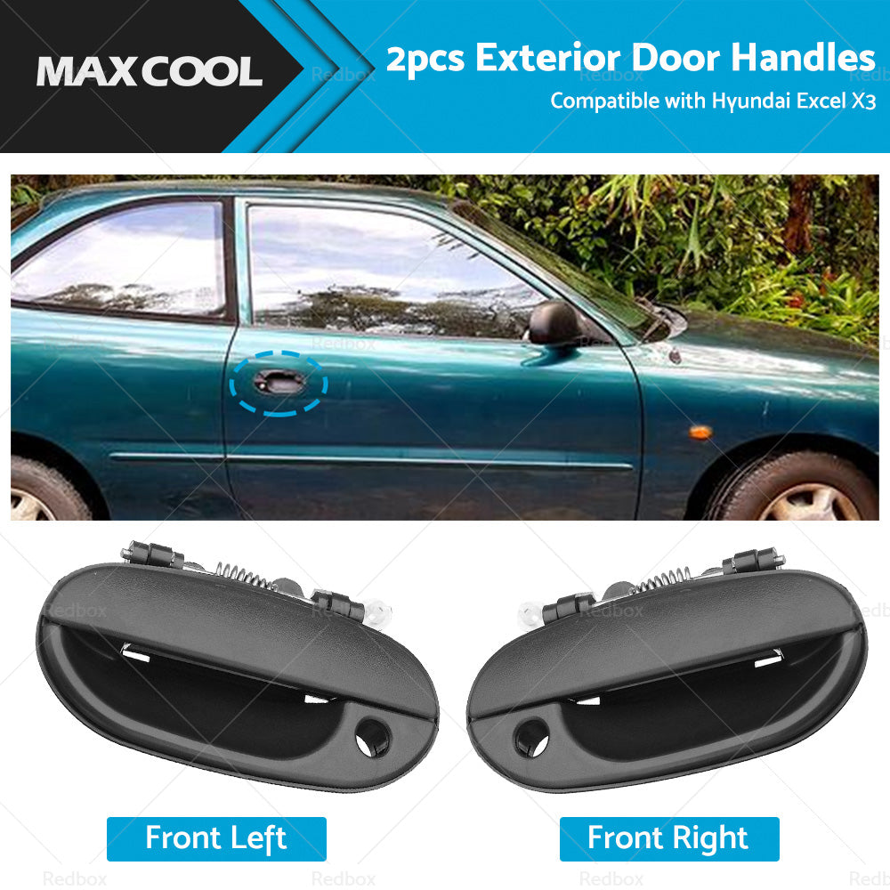Pair LH RH FRONT OUTER Door Handle Bolt Type Suitable For Hyundai Excel X3 97~00