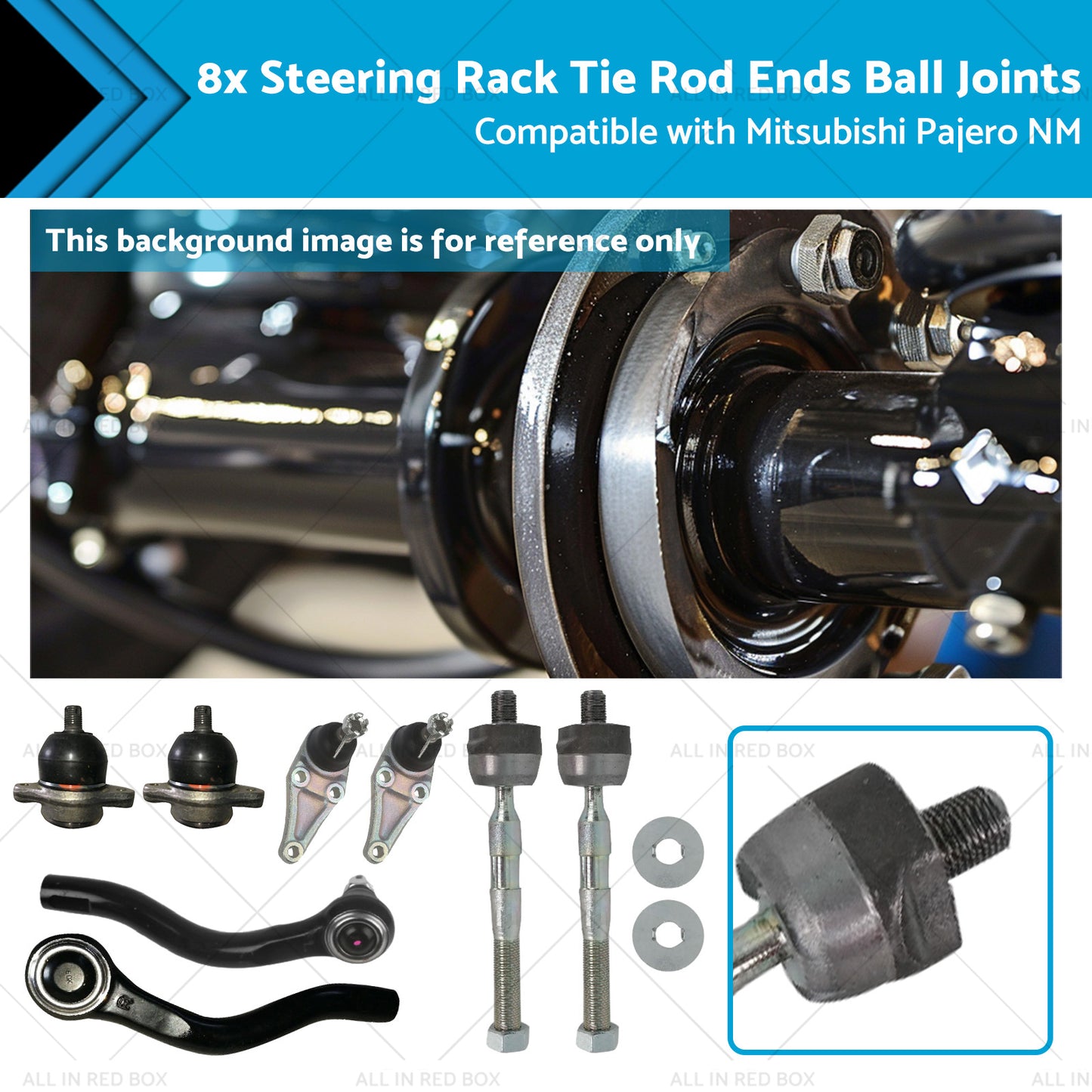 {{ 8x Steering Rack Tie Rod Ends Ball Joints Suitable for Mitsubishi Pajero NM }} - Buy Car Parts Online at {{ Kaka Auto Parts }}.