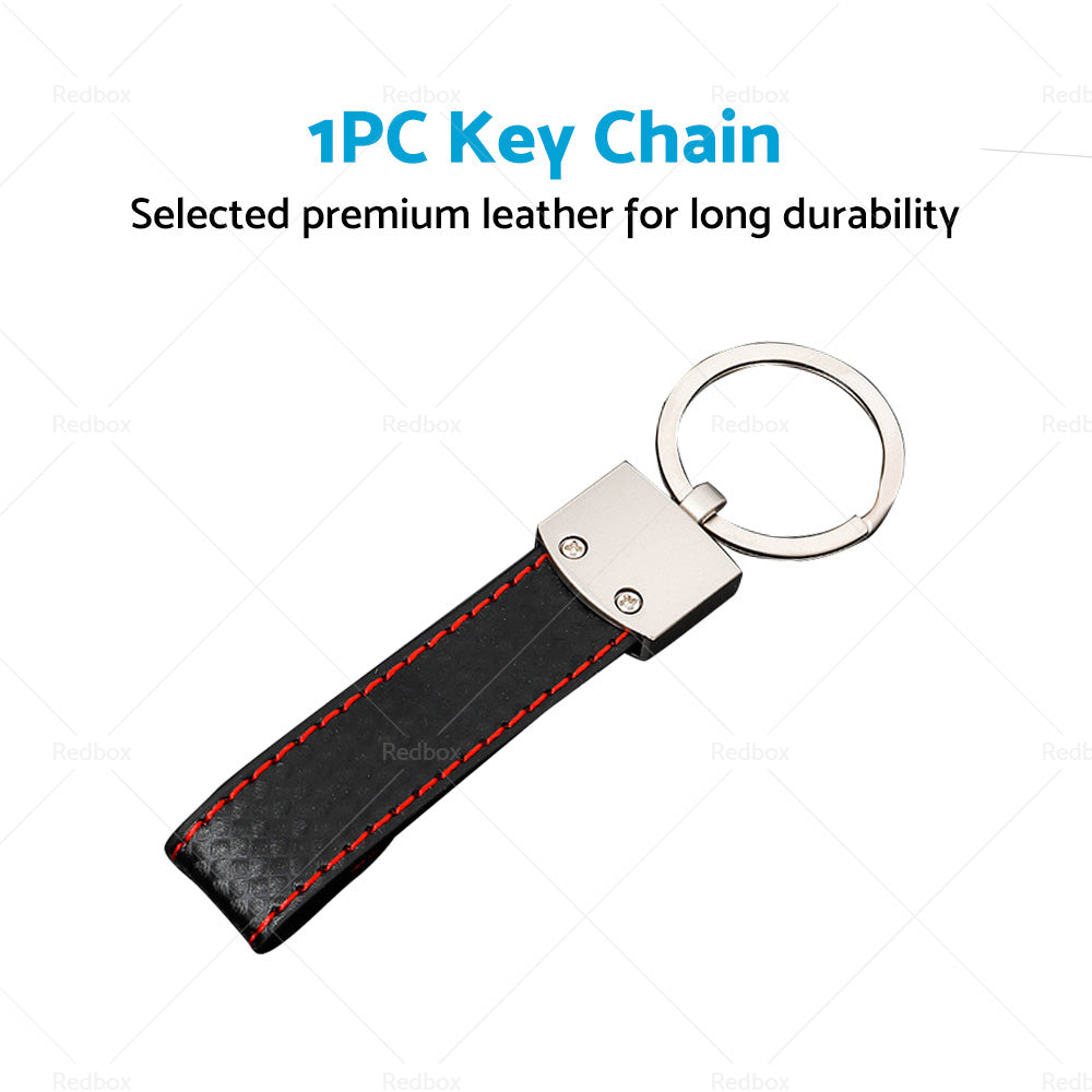 1 Piece Black Key Ring Keychain Keyring Metal PU Leather Key Chain Universal