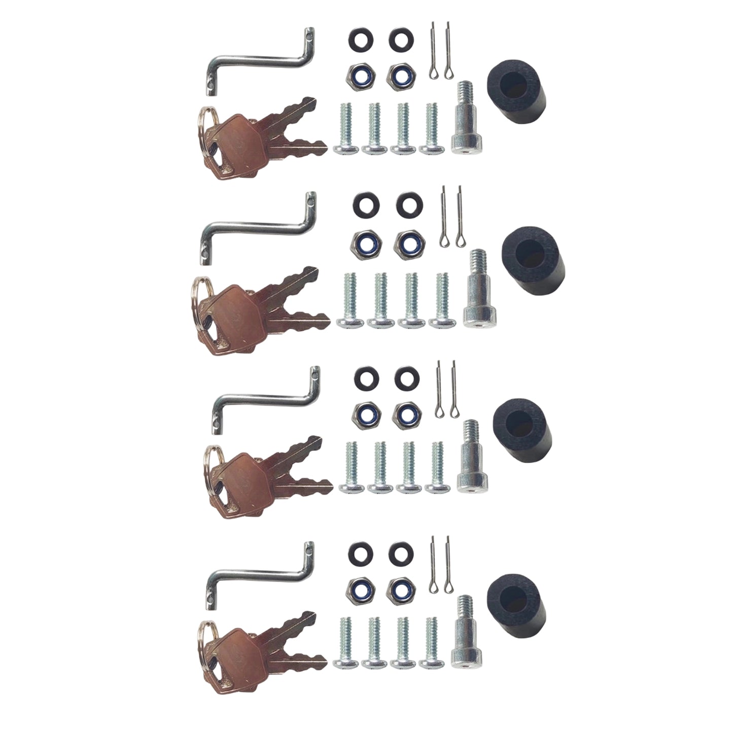4 Set Chrome Power Operated Recessed Folding Whale Tail T-Lock Handle Toolbox