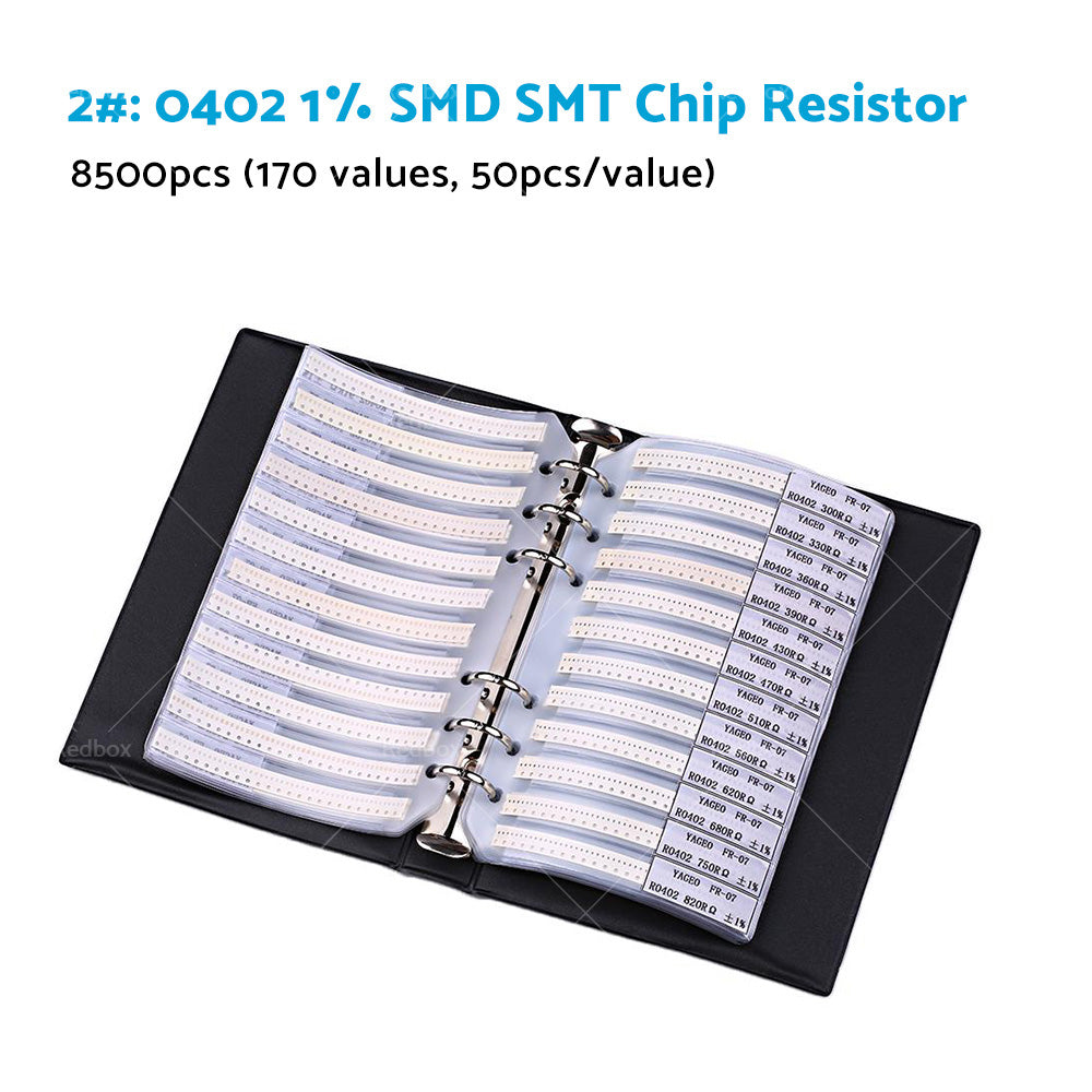 1x 0201/0402/0603/0805/1206 SMD/SMT Capacitor Chip Resistor Samples Book Kit