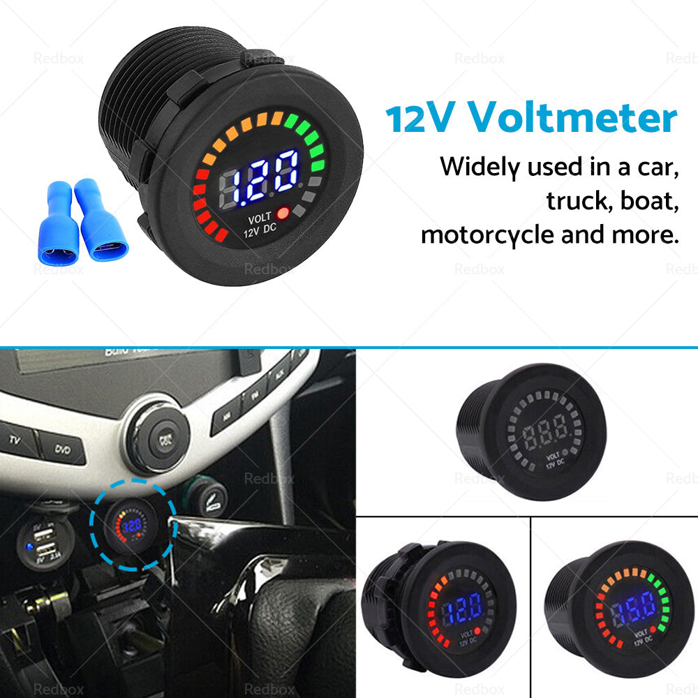 {{ Battery Volt Meter Monitor LED Digital DC 12V Car Boat Voltage Marine Gauge }} - Buy Car Parts Online at {{ Kaka Auto Parts }}.