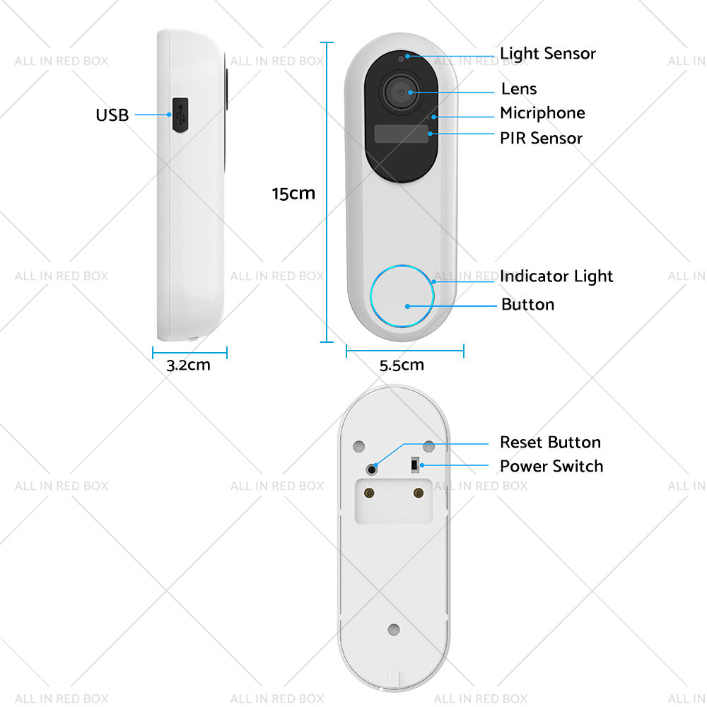 1080P WIFI Doorbell 2. 4G and 5G Wireless Video Intercom Security Door Camera