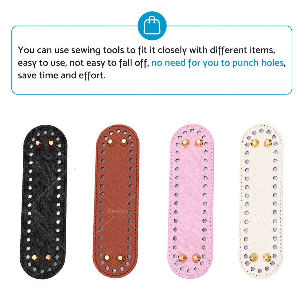 8PCS PU Leather Shaper Base Pad DIY Crochet Bag Bottom Oval Knitting Accessories