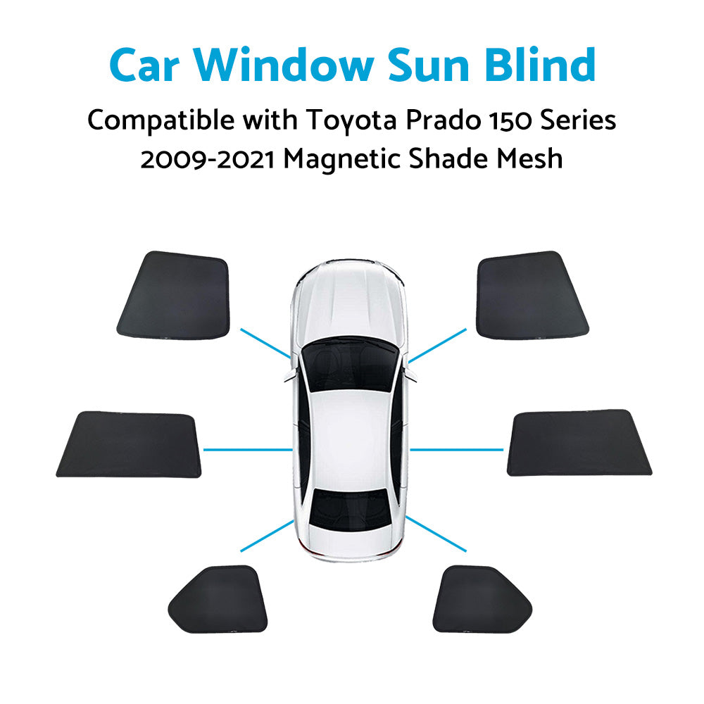 Car Window Sun Shade Magnetic Mesh Blind Suitable For Toyota Prado 150 Series 2009-2024