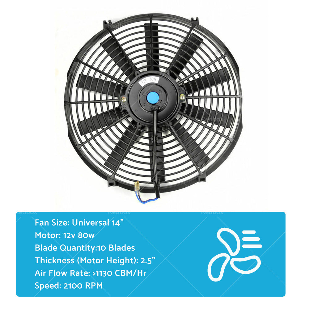{{ Universal 14 Inch 12V 90W Radiator Electric Cooling Thermo Fan With Mounting Kit }} - Buy Car Parts Online at {{ Kaka Auto Parts }}.