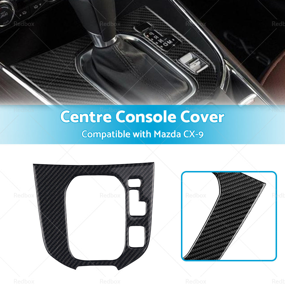 {{ Carbon Fibre Centre Console Gear Shift Cover Frame Suitable for Mazda CX-9 16-22 }} - Buy Car Parts Online at {{ Kaka Auto Parts }}.