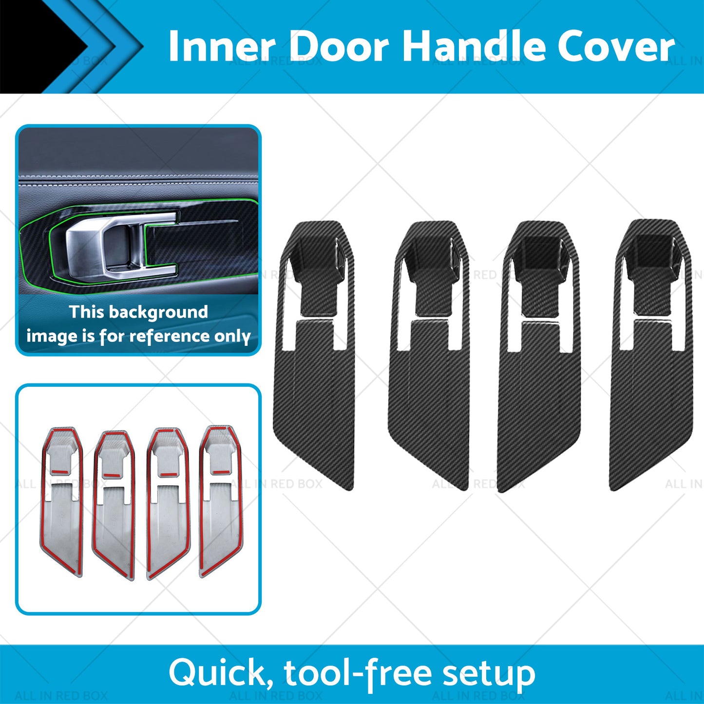 {{ Carbon Fiber Inner Door Handle Cover Suitable For Mitsubishi Triton L200 23-25 }} - Buy Car Parts Online at {{ Kaka Auto Parts }}.