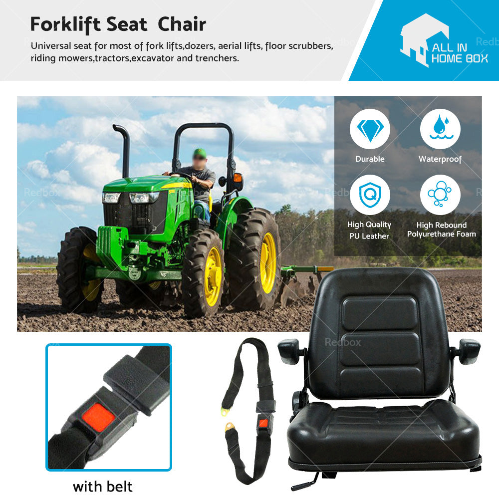 Tractor Seat Forklift Excavator Universal Suspension Backrest Truck Chair Adjust