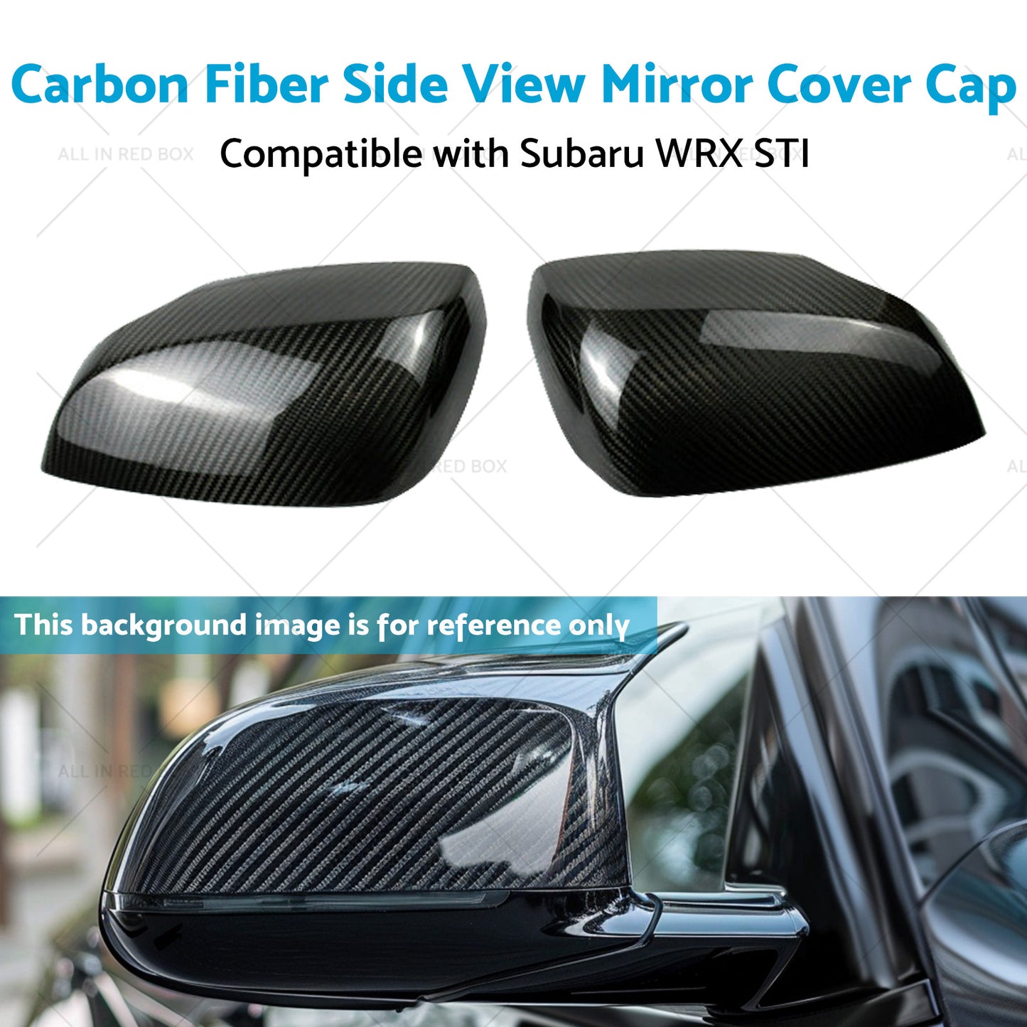 {{ Carbon Fiber Side View Mirror Cover Caps Suitable for Subaru WRX STI 15-21 }} - Buy Car Parts Online at {{ Kaka Auto Parts }}.