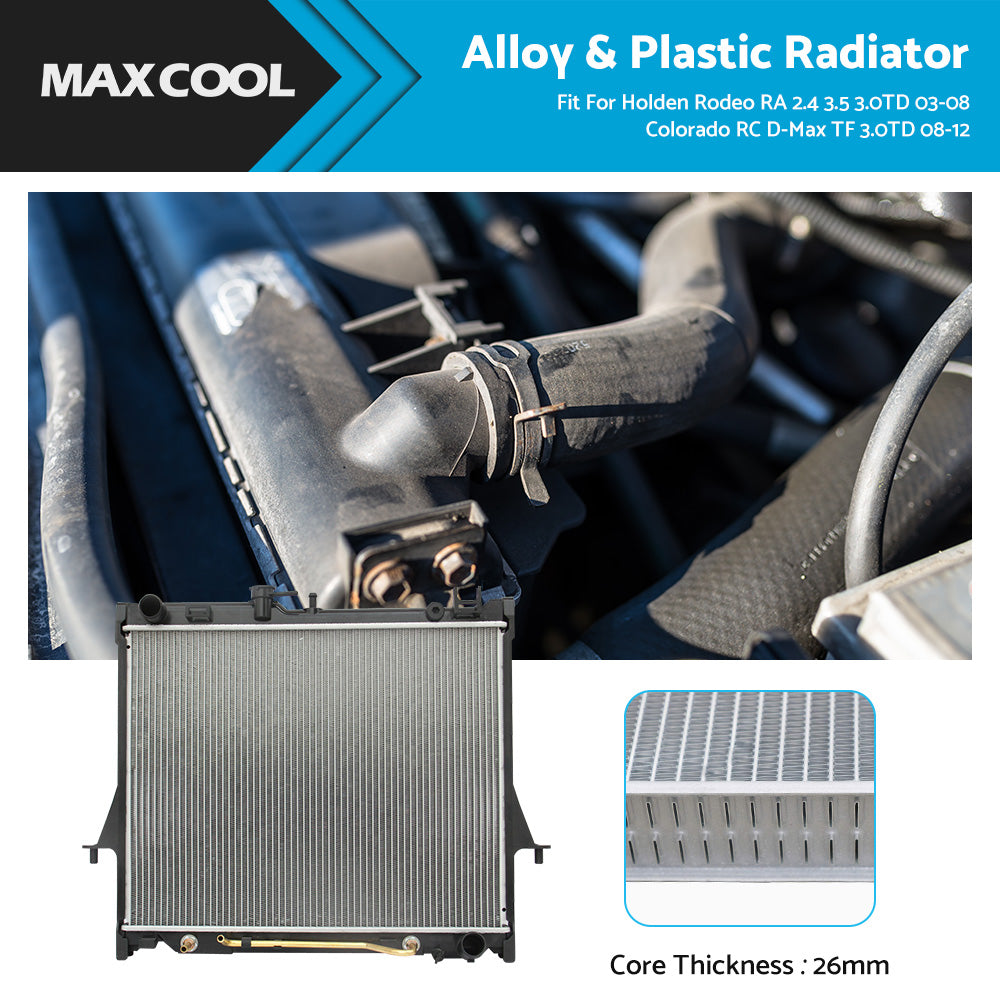 {{ RADIATOR for HOLDEN RODEO RA 3. 5L 3. 0TD COLORADO RC 3. 0TD D-MAX 3. 0 2007-2012 }} - Buy Car Parts Online at {{ Kaka Auto Parts }}.