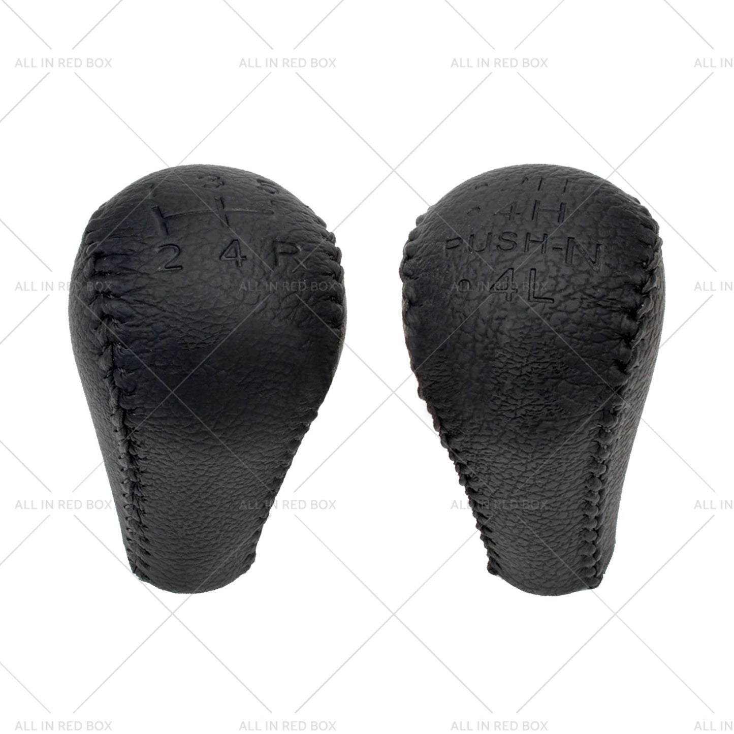 Black 2x Leather Transfer Case and Gear Shift Knobs Suitable for Nissan Patrol GQ GU