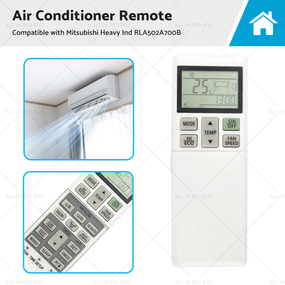 A or C Air Conditioner Remote Control RLA502A700B Suitable for Mitsubishi Heavy Ind
