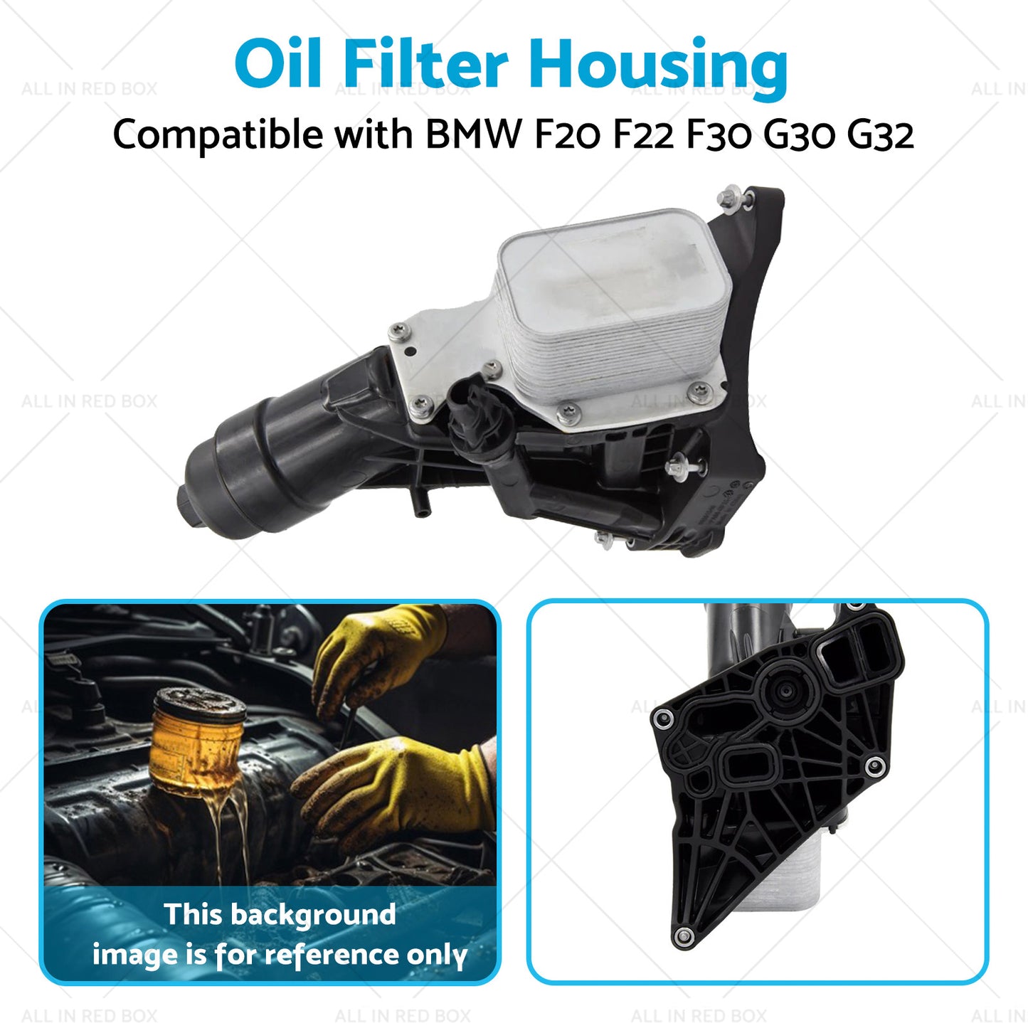 {{ Black Engine Oil Cooler Filter Housing Suitable For BMW F20 F22 F30 G30 G32 }} - Buy Car Parts Online at {{ Kaka Auto Parts }}.