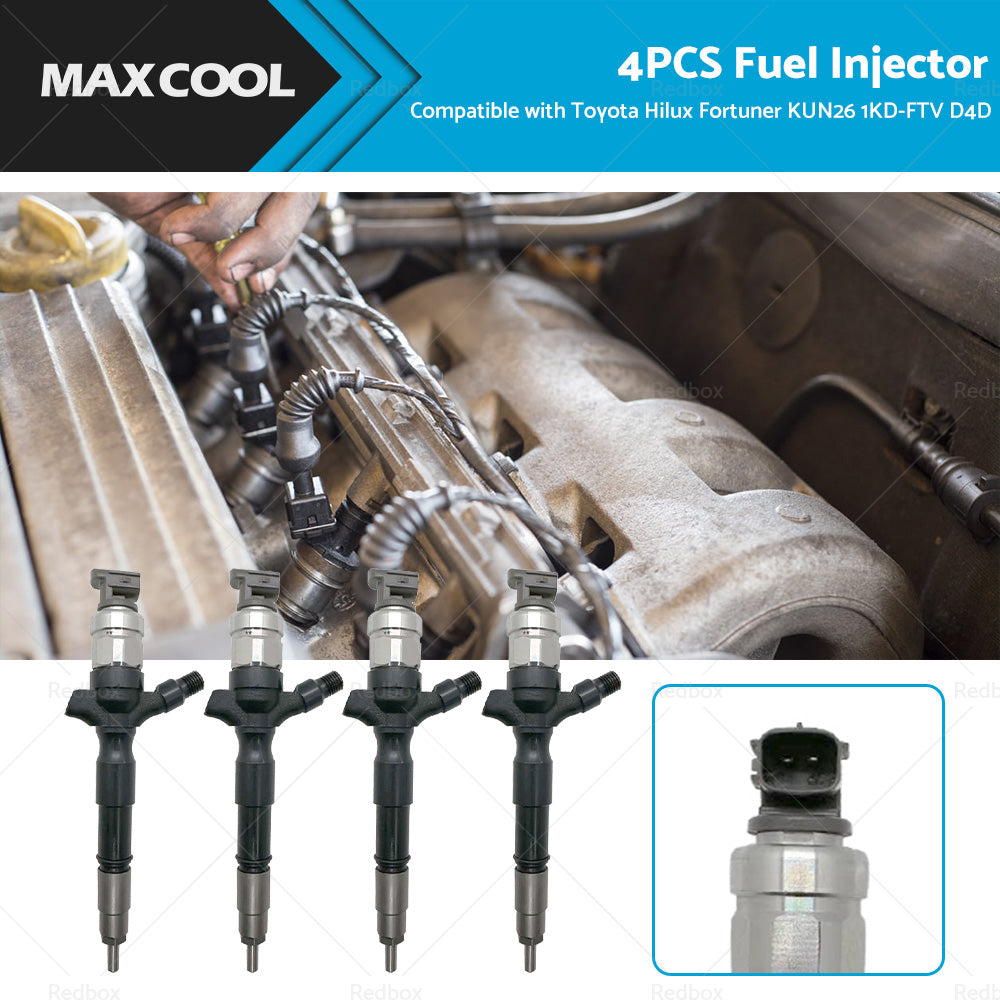 {{ 4X Diesel Fuel Injector Suitable for Toyota Hilux Fortuner KUN26 1KD-FTV D4D 3. 0 }} - Buy Car Parts Online at {{ Kaka Auto Parts }}.