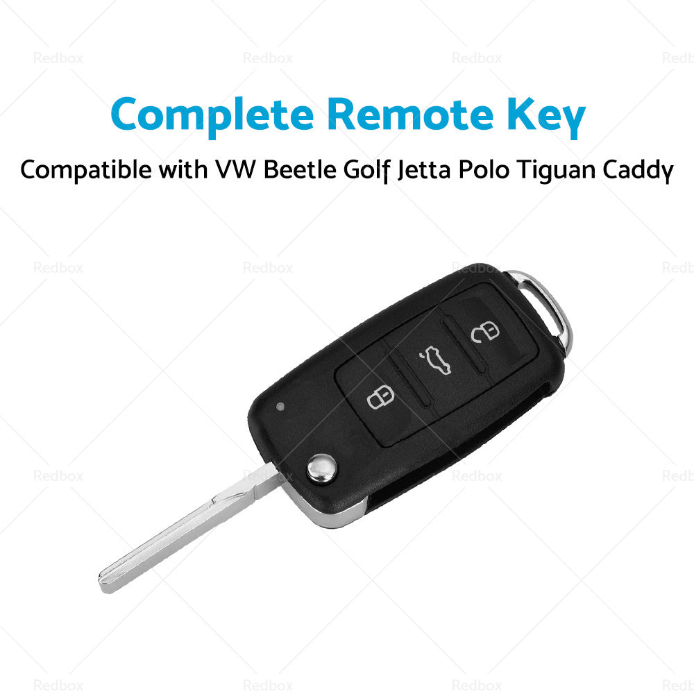 Complete Remote Key 433Mhz Suitable For VW Beetle Golf Jetta Polo Tiguan Caddy