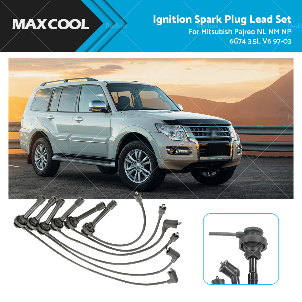 IGNITION SPARK PLUG LEAD SET FOR MITSUBISHI PAJERO NL NM NP 6G74 3. 5L V6 97-03