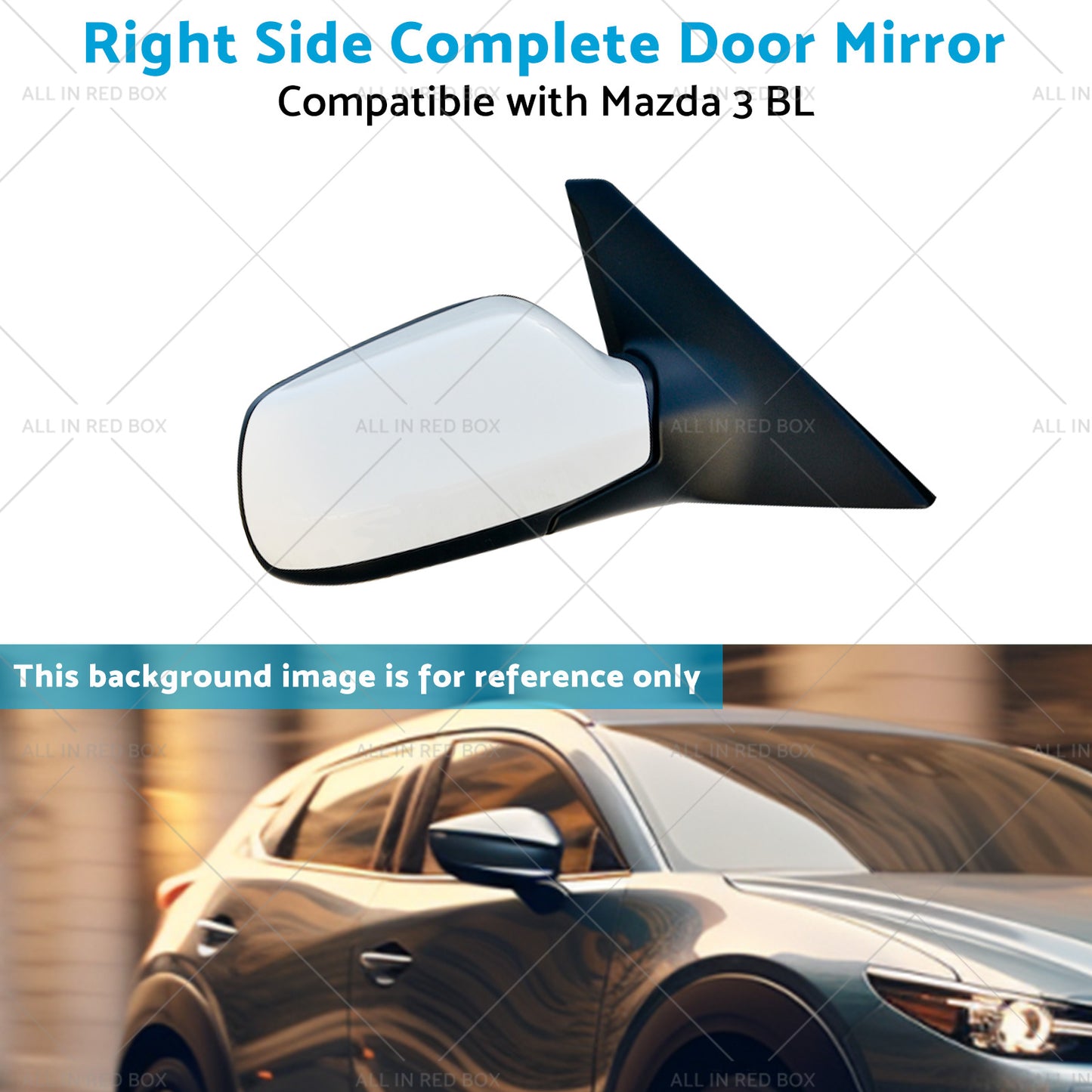 {{ Right Door Mirror Suitable for Mazda 3 BL 2009-2013 NO Indicator White }} - Buy Car Parts Online at {{ Kaka Auto Parts }}.