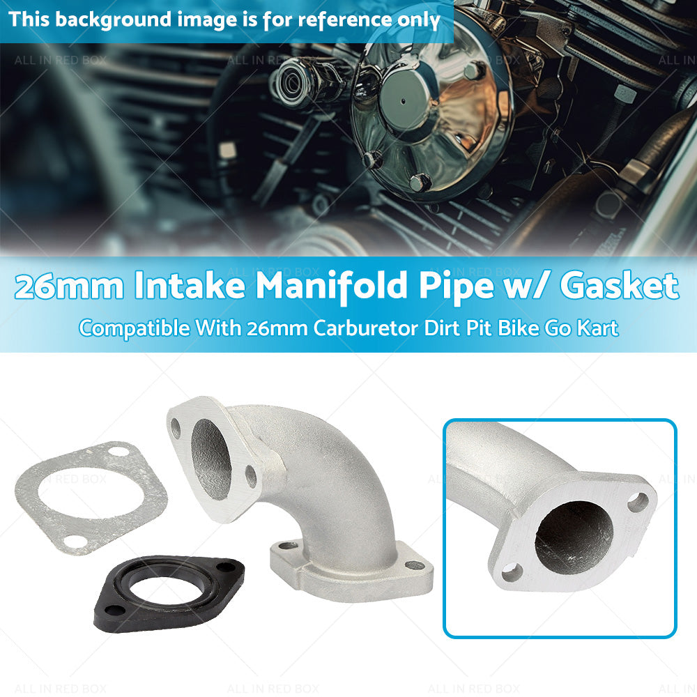 26mm Intake Manifold Pipe w Gasket For 26mm Carburetor Dirt Pit Bike Go Kart