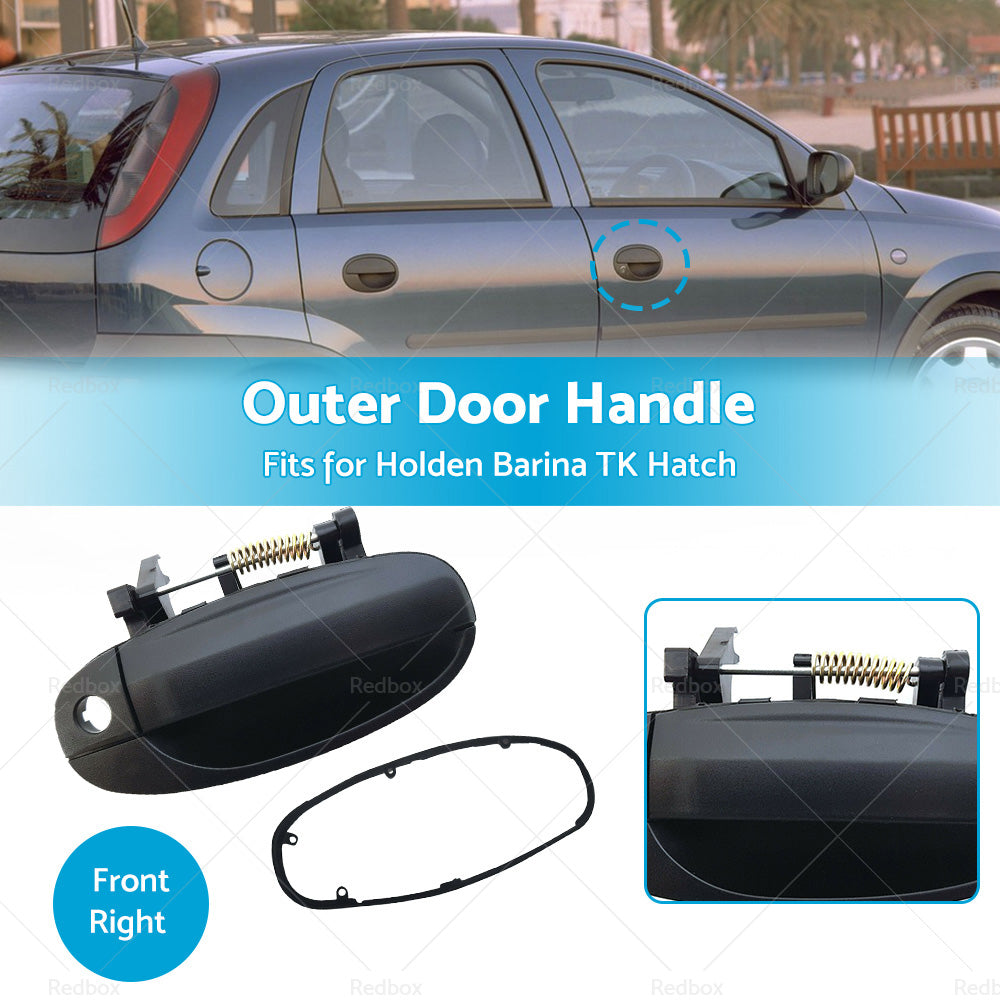 Front Outer RH Right Hand Door Handle Black For Holden Barina TK Hatch 2005~2011
