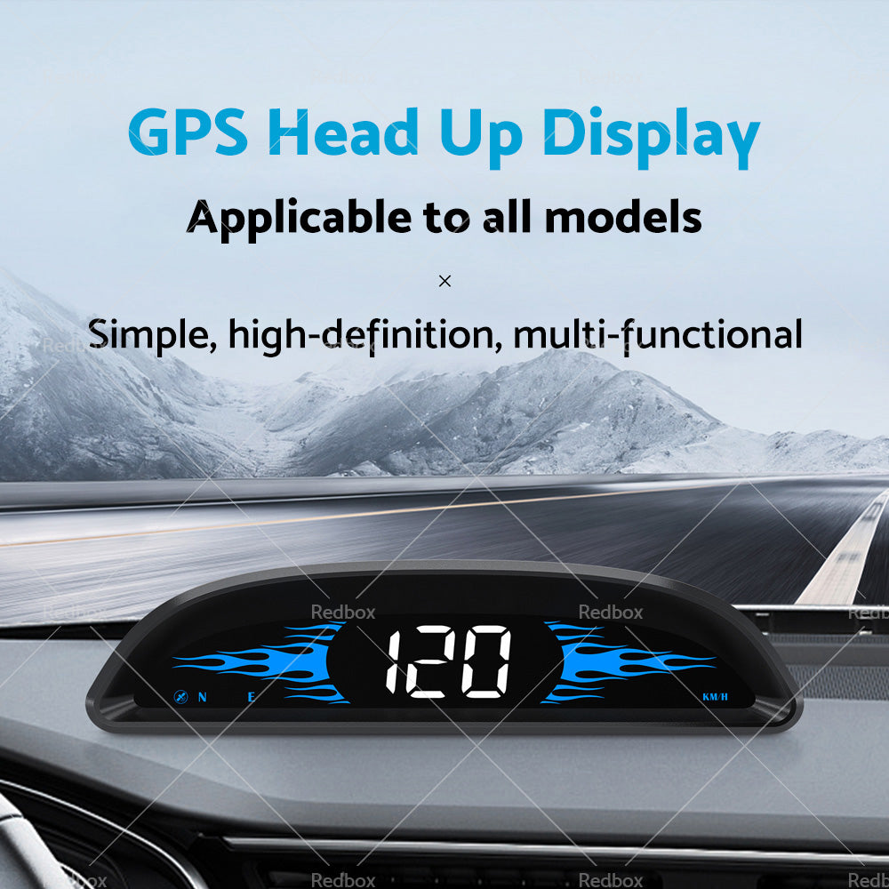 Car HUD Head Up Display LCD Digital GPS Speedometer Overspeed Alarm Universal