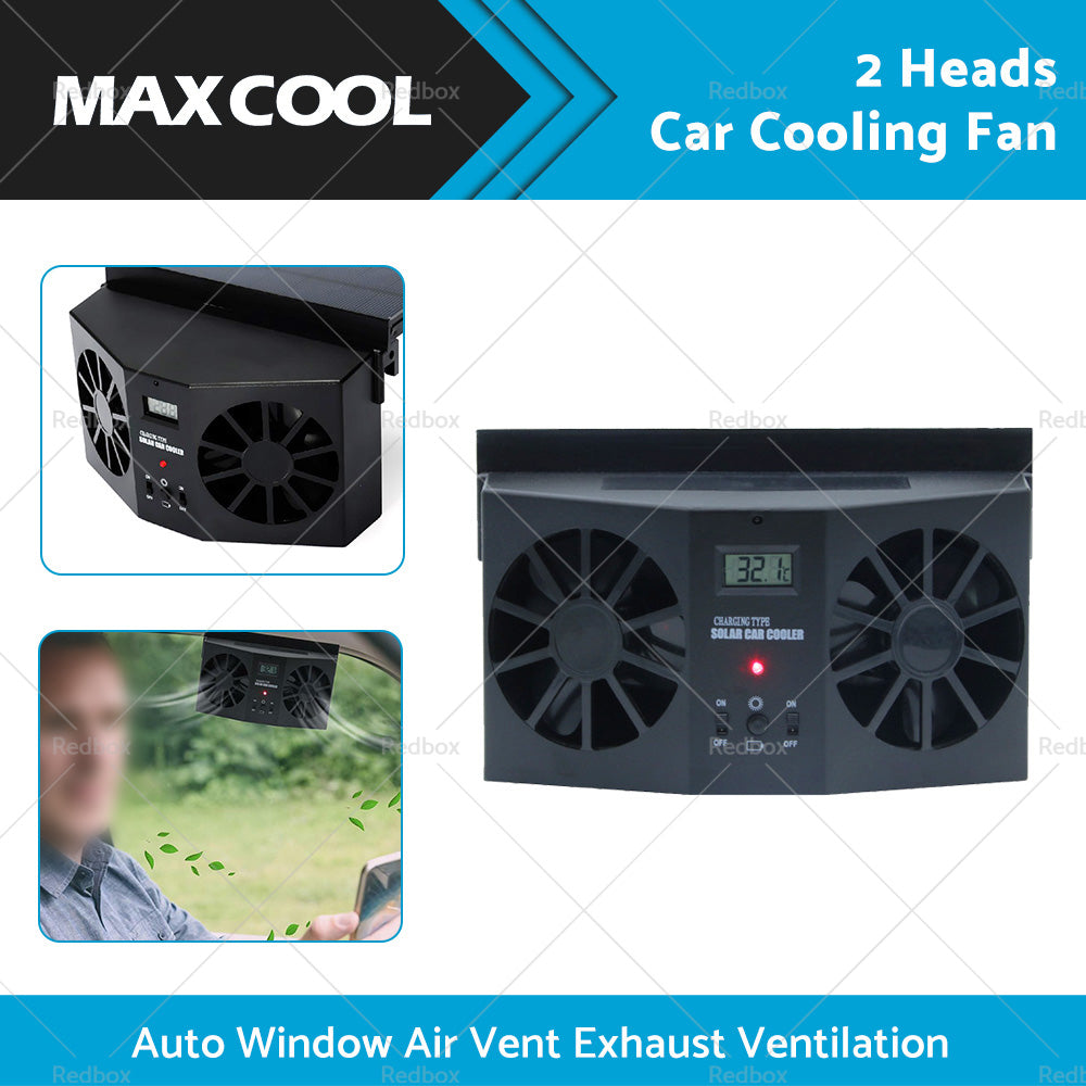 {{ Solar Powered Car Cooling Fan Cooler Auto Window Air Vent Exhaust Ventilation }} - Buy Car Parts Online at {{ Kaka Auto Parts }}.