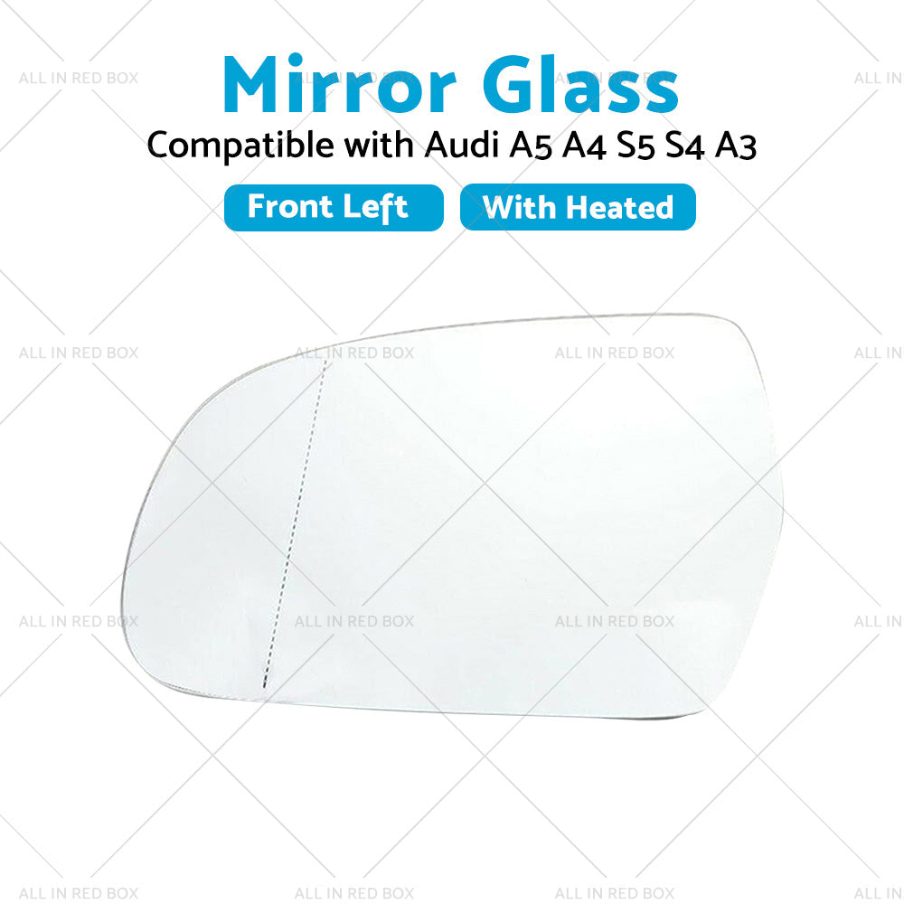 {{ Left Side Mirror Glass with Heated Back Base Suitable for Audi A3 A4 S4 A5 S5 }} - Buy Car Parts Online at {{ Kaka Auto Parts }}.