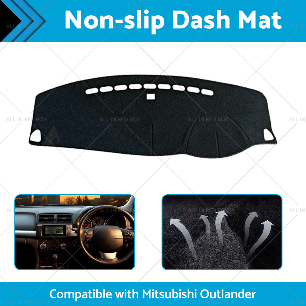 {{ Black Non-Slip Dash Mat Cover Suitable For Mitsubishi Outlander 2006-2012 }} - Buy Car Parts Online at {{ Kaka Auto Parts }}.