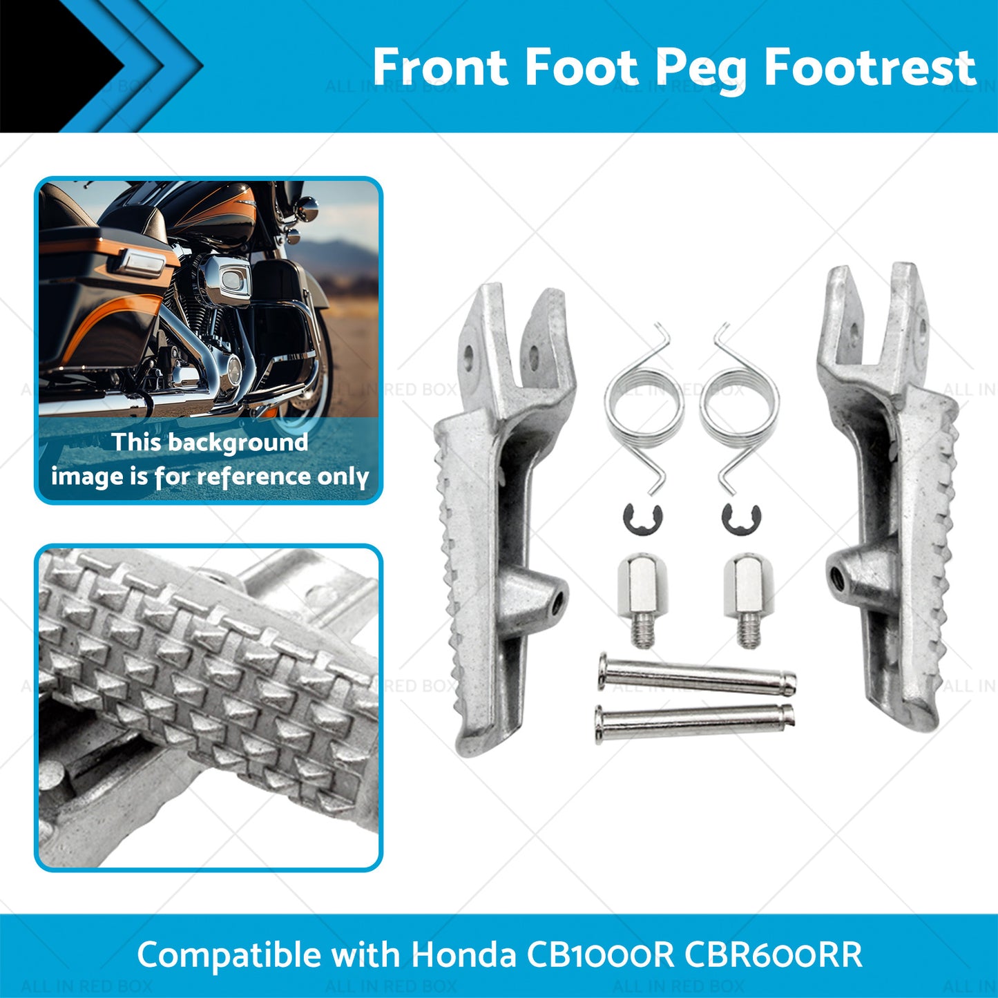 {{ Front Foot Peg Footrest Silver Suitable For Honda CB1000R CBR600RR CBR1000RR }} - Buy Car Parts Online at {{ Kaka Auto Parts }}.
