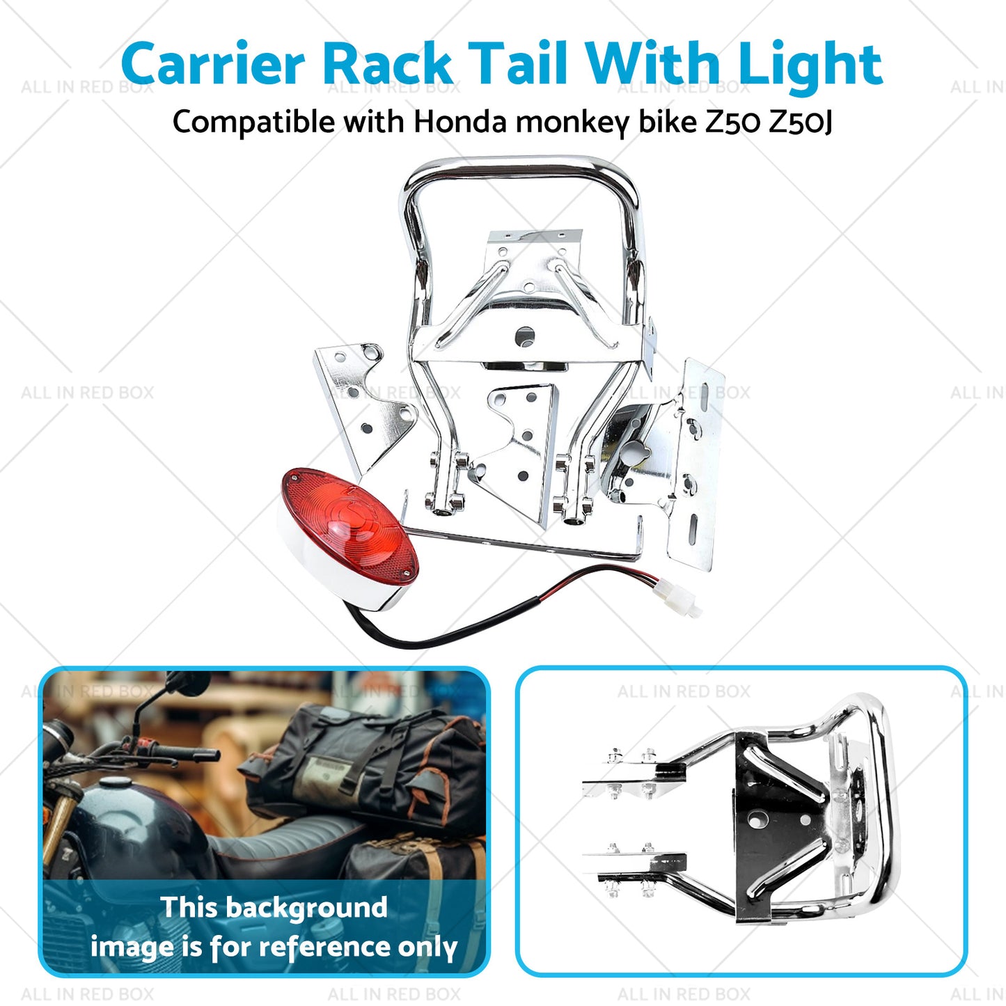 {{ Rear Carrier Rack Tail Light Suitable For Honda Z50J Monkey Gorilla Motorcycle }} - Buy Car Parts Online at {{ Kaka Auto Parts }}.