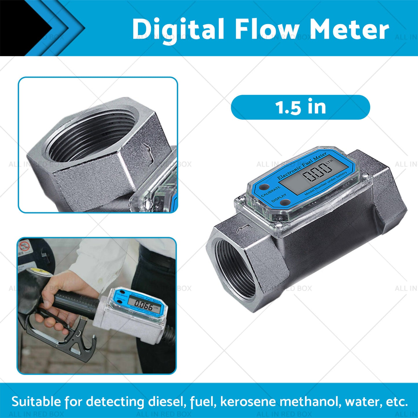 {{ 1. 5 inch Turbine Digital Diesel Water Fuel Flow Meter Oval Gear Flow Gauge }} - Buy Car Parts Online at {{ Kaka Auto Parts }}.