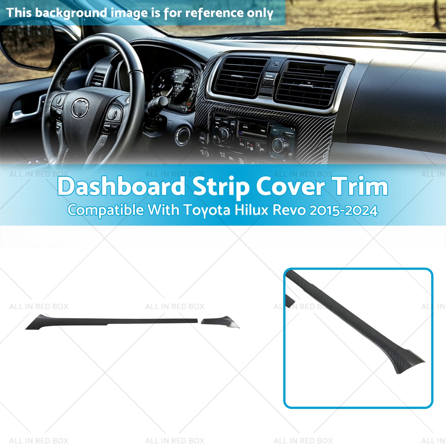 {{ ABS Carbon Dashboard Strip Cover Trim Suitable For Toyota Hilux Revo 2015-2024 }} - Buy Car Parts Online at {{ Kaka Auto Parts }}.